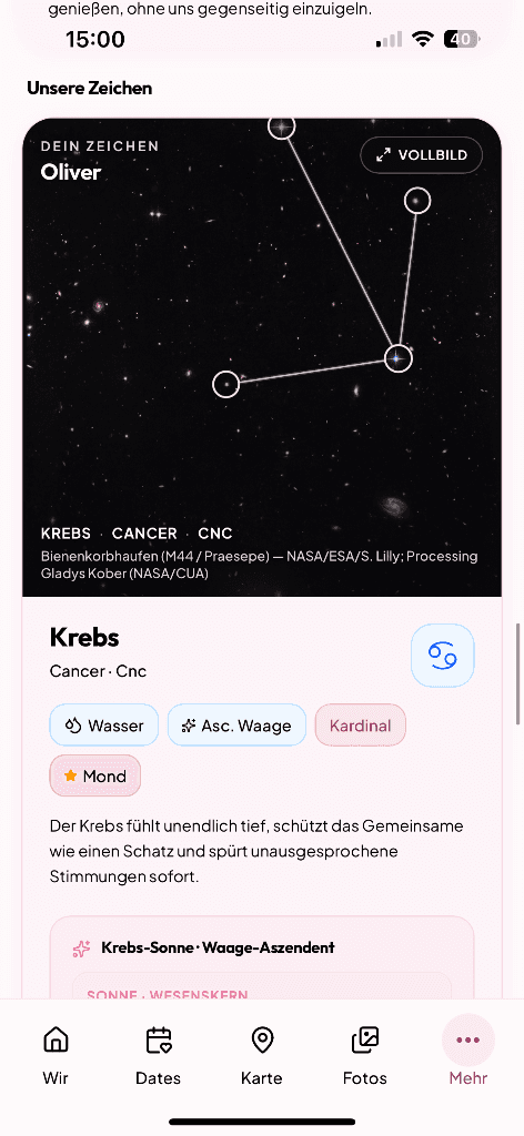 Kosmische Bindung & Sternenkarten
